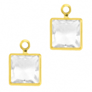 Colgantes de cristal cuadrado Cristal-dorado