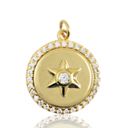 Metal TQ lat&oacute;n colgante estrella Dorado
