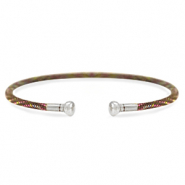 C.U.S&reg; pulsera de joyer&iacute;a Marr&oacute;n-plateado