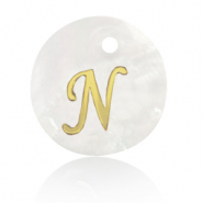Colgantes conchas especial letra N Dorado-blanco (color natural)