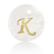 Colgantes conchas especial letra K Dorado-blanco (color natural)
