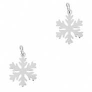 Colgantes Acero Inox copo de nieve Plateado
