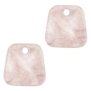 Colgantes de resina trapecio glitter Rosa hortensia