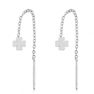 Pendientes Acero Inox trébol Plateado