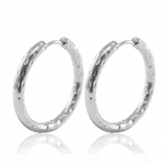Pendientes Acero Inox criolla 25mm Plateado