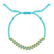Pulseras Trendy abalorios de metal Azul-dorado