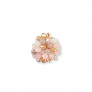 Colgantes faceteados entrepieza 16mm Multicolor beige-rosa