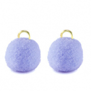 colgantes pomp&oacute;n con anilla 10mm Dorado-morado b&iacute;garo