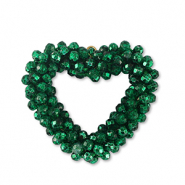Colgantes faceteados coraz&oacute;n Verde fairway
