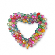 Colgantes faceteados coraz&oacute;n Multicolor&nbsp;