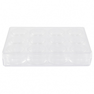 Expositor de joyer&iacute;a caja de almacenamiento con 12 cajitas redondas transparente