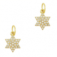 Metal TQ lat&oacute;n colgante zirconia Estrella Dorado