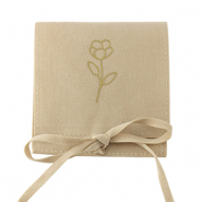 Bolso de joyer&iacute;a flor Beige latte-dorado