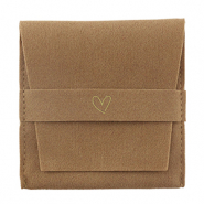 Bolso de joyer&iacute;a coraz&oacute;n Marr&oacute;n sierra-dorado