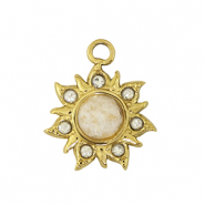 Colgantes Acero Inox flor Dorado /