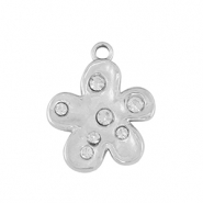 Colgantes Acero Inox flor Plateado /