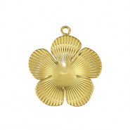 Colgantes Acero Inox flor Dorado