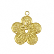 Colgantes Acero Inox flor Dorado