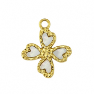 Colgantes Acero Inox flor Dorado