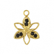Colgantes Acero Inox flor Dorado /