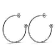 Pendientes Acero Inox 38mm Plateado