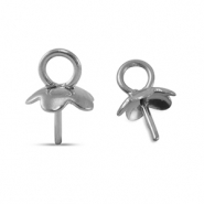 Fornituras acero inox terminal para abalorios Plateado