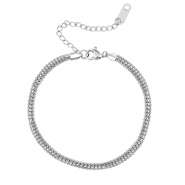 Pulseras Acero Inox Plateado