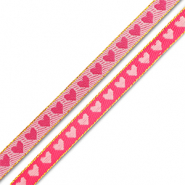 Cinta con texto corazon Fucsia-rosa claro
