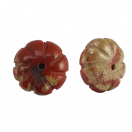 Piedras Naturales abalorios Jaspe flor Rojo-marr&oacute;n