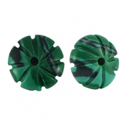 Piedras Naturales abalorios vidrio flor Verde-negro