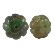 Piedras Naturales abalorios &Aacute;gata flor Multicolor verde naranja