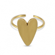 Anillos Acero Inox esmalte corazón Dorado