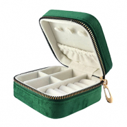 Caja de joyer&iacute;a para viaje verde