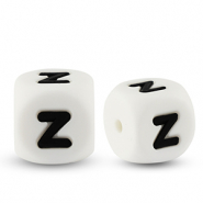 Abalorios letras de silicona Z Blanco-negro