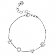 Pulseras Acero Inox ''LOVE'' Plateado