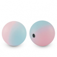 Abalorios de silicona 15mm Azul-rosa