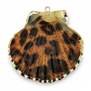 Colgantes concha especial Concha de venera leopardo Marrón cobrizo-dorado