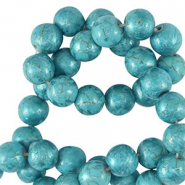 Abalorios de cerámica 8mm Metálico azul