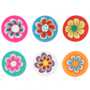 Abalorios de pol&iacute;meros flor Multicolor
