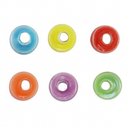 Abalorios de cer&aacute;mica disco Multicolor