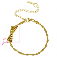 Pulseras Acero Inox retorcido Dorado