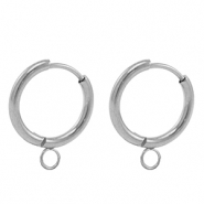 Pendientes Acero Inox criolla 17mm Plateado