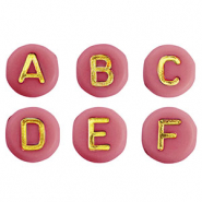 Abalorios letras acrílicas mix Rosado-oro