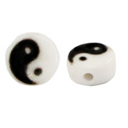 Abalorios letras acrílicas Yin & Yang Blanco-negro