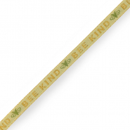 Cinta con texto "bee kind" Verde-dorado