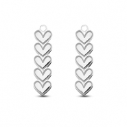 Colgantes Acero Inox coraz&oacute;n Plateado