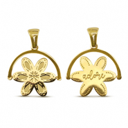 Colgantes Acero Inox flor giratoria Dorado