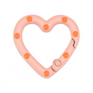 Fornituras coloridas anilla de llavero corazón Rosa-naranja