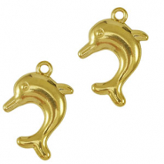 Colgantes Acero Inox delfín Dorado