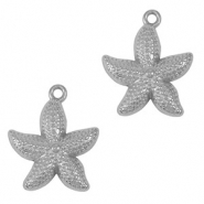 Colgantes Acero Inox estrella de mar Plateado